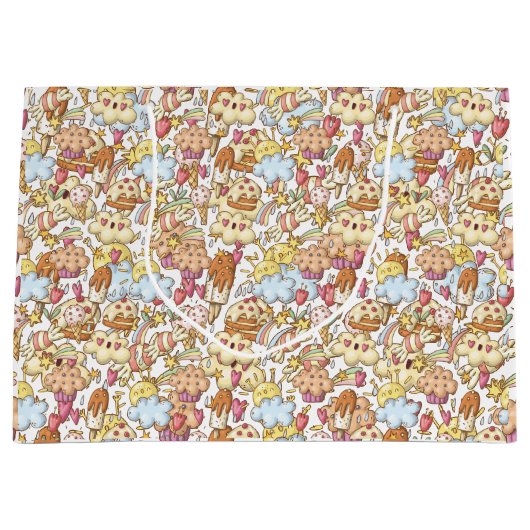 zon trakteert op viering patroon groot cadeauzakje (Voorkant)