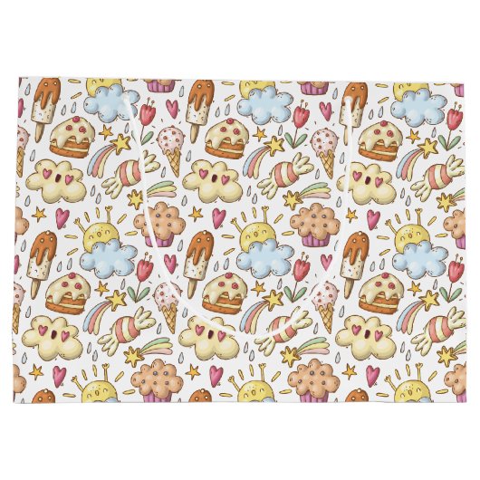 zon trakteert op viering patroon groot cadeauzakje (Achterkant)