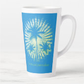 Zon tropische paradijspalmen latte mok (Rechts)