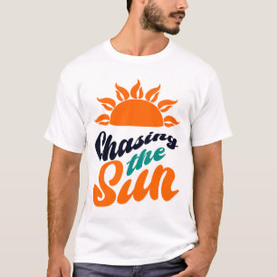 Zon Tuin Jagen Op De Zon Retro Zomer Kunst T-shirt