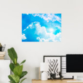 Zon tussen wolken poster (Thuiskantoor)