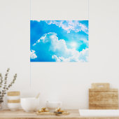 Zon tussen wolken poster (Keuken)