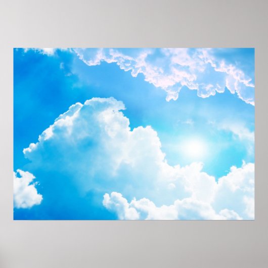 Zon tussen wolken poster (Voorkant)
