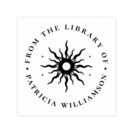 zon uit de bibliotheek van het boek aangepaste na zelfinktende stempel (Design)