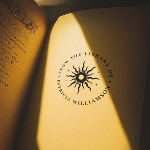  zon uit de bibliotheek van het boek aangepaste na zelfinktende stempel