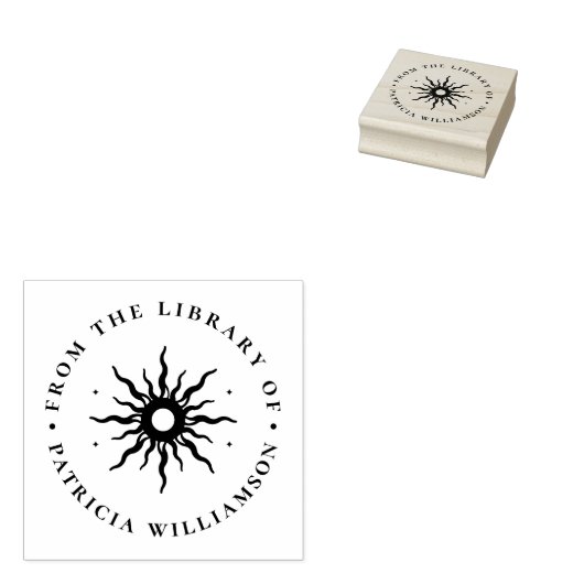  Zon uit de Bibliotheek van Naam Bookplate Rubberstempel (Gestempeld)