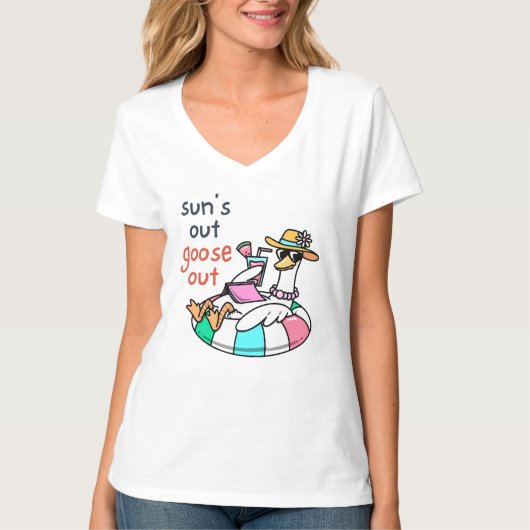 Zon Uit Gans Uit Grappige Zomer Eend T-shirt (Voorkant)
