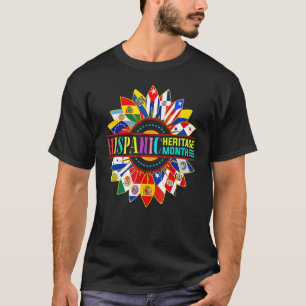 Zon van de Latijns-Amerikaanse Landen met een heis T-shirt