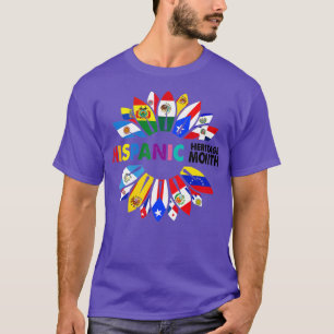 Zon van de Latijns-Amerikaanse Landen met een heis T-shirt