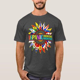 Zon van de Latijns-Amerikaanse Landen met een heis T-shirt