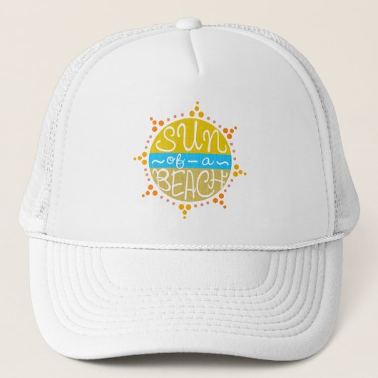 Zon van een Beach Funny Cute Pun Summer Seaside Trucker Pet (Voorkant)