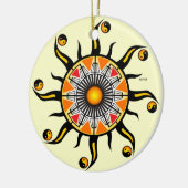 Zon van een mandje keramisch ornament (Links)