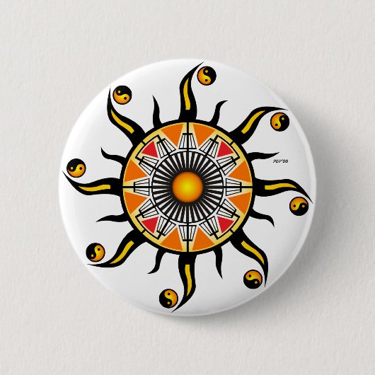 Zon van een mandje ronde button 5,7 cm (Voorkant)