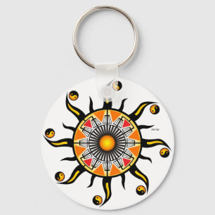Zon van een mandje sleutelhanger
