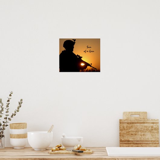 Zon van een Pistool Funny Militaire Pun Poster (Keuken)