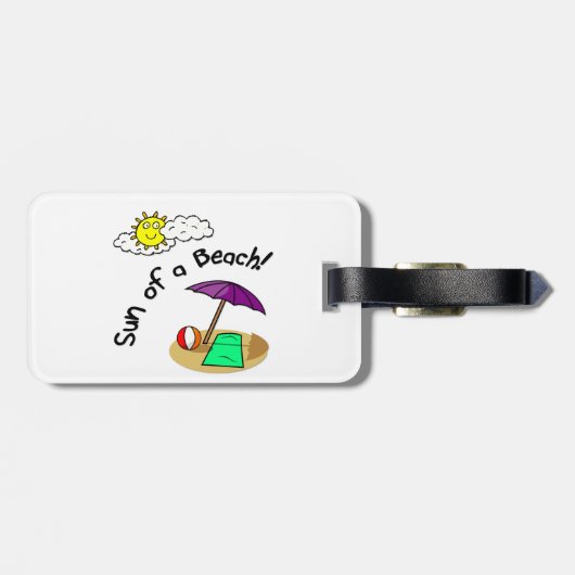 Zon van een strand bagagelabel (Achterkant horizontaal)