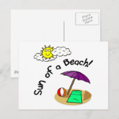Zon van een strand briefkaart (Voorkant / Achterkant)