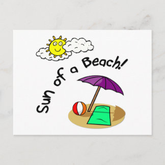 Zon van een strand briefkaart