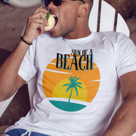 zon van een strand grappig Zomerplezier T-shirt
