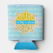 Zon van een strand Leuke zomer kust nautische doua Blikjeskoeler (Achterkant)