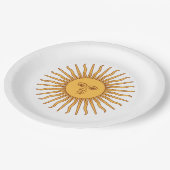 Zon van mei (Argentijnse zon) Papieren Bordje (Gekanteld)