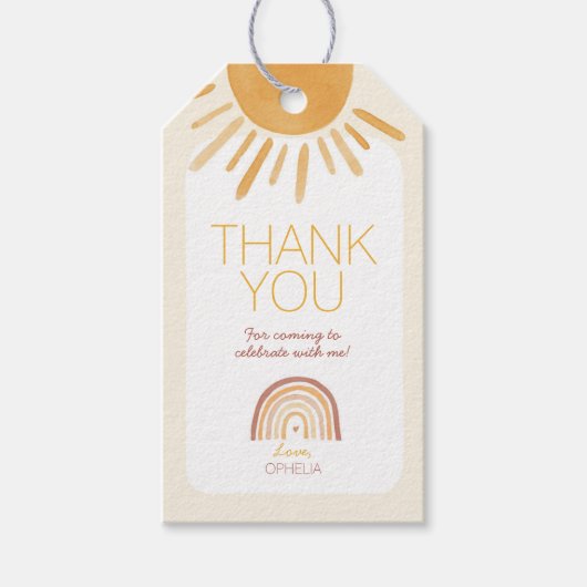 Zon Verjaardag Favor Tag Cadeaulabel (Voorkant)