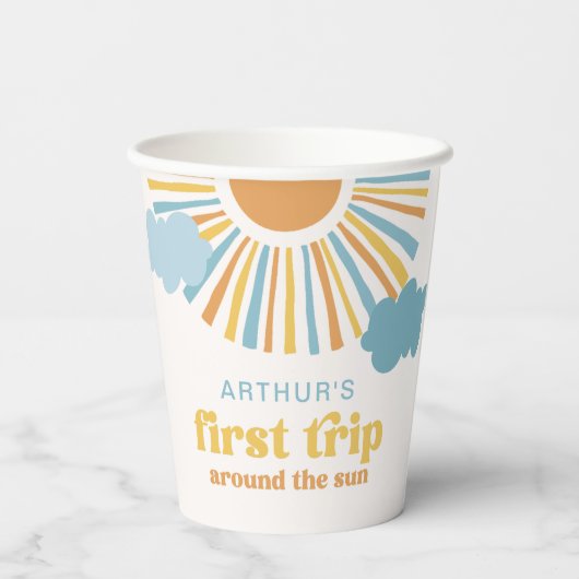 Zon Verjaardagspartij Papieren Kopjes Papieren Bekers (Achterkant)