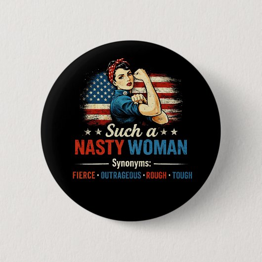 Zo'n Verschrikkelijke Vrouw Ronde Button 5,7 Cm (Voorkant)