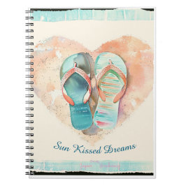Zon Verwende Dromen Flip Flop Heart Spiraal Notebo Notitieboek