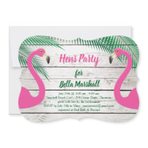 Zon Verwende Flamingo Hennen Feest Uitnodiging