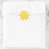 zon vierkante sticker (Tas)
