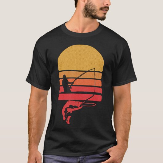 Zon vissen retro boot t-shirt (Voorkant)