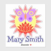 Zon, vlinder en bloem sticker (Vel)