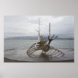 Zon Voyager Beeldhouwwerk, Reykjavik, IJsland Poster