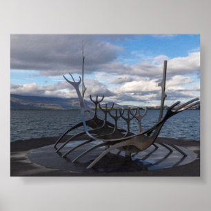 Zon Voyager-monument in Reykjavík Poster