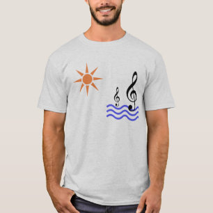 zon - , water - en muzieknoot t-shirt