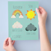 Zon Wolk Regenboog Weer School Project ClipArt  Flyer (Hand)