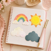 Zon Wolk Regenboog Weer School Project ClipArt  Flyer