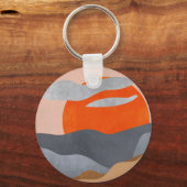 Zon, wolken en water, geverfd sleutelhanger (Voorkant)