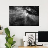 Zon, wolken, water en eendenkroos. poster (Thuiskantoor)