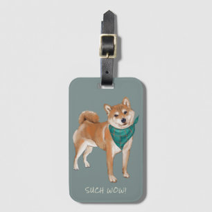 Zo'n Wow! Schattige Doge Shibe Bagagelabel