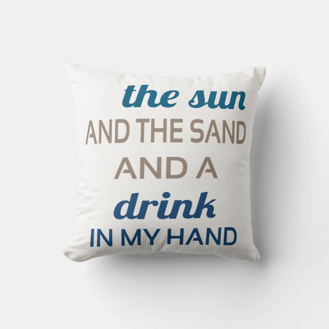 Zon Zand Drinken Kussen (Voorkant)