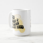 Zon, Zand, en Drink in Hand Koffiemok (Voorkant links)