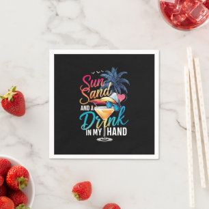 Zon Zand en een Drankje in Mijn Hand Strand Cruise Servet