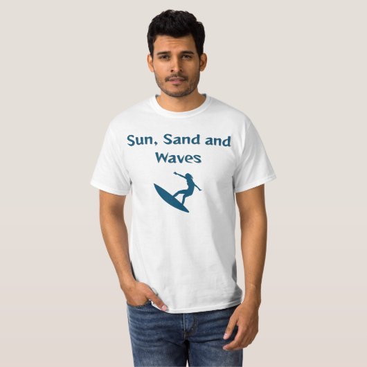 Zon, zand en golven T-shirt (Voorkant volledig)