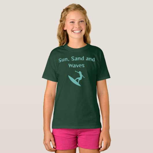 Zon, zand en golven T-shirt (Voorkant volledig)