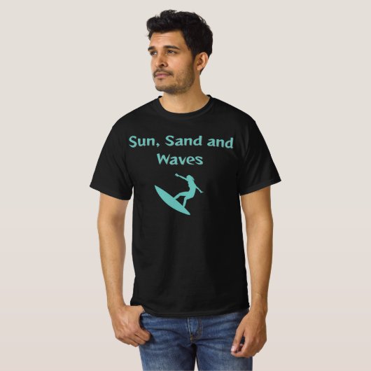 Zon, zand en golven T-shirt (Voorkant volledig)
