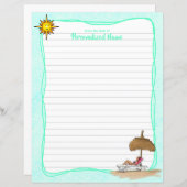 Zon, Zand en Serenity Lined Paper Sheet (Voorkant / Achterkant)