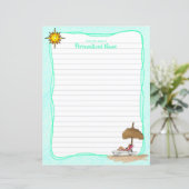 Zon, Zand en Serenity Lined Paper Sheet (Staand voorkant)