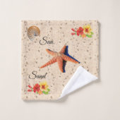 Zon, zand en zandhanddoekset bad handdoek (Wasdoekje)